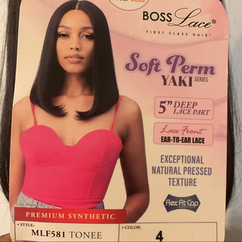 Boss Lace Soft Perm Yaki Lace Front Wig - Style: MLF581 TONEE, Color 4